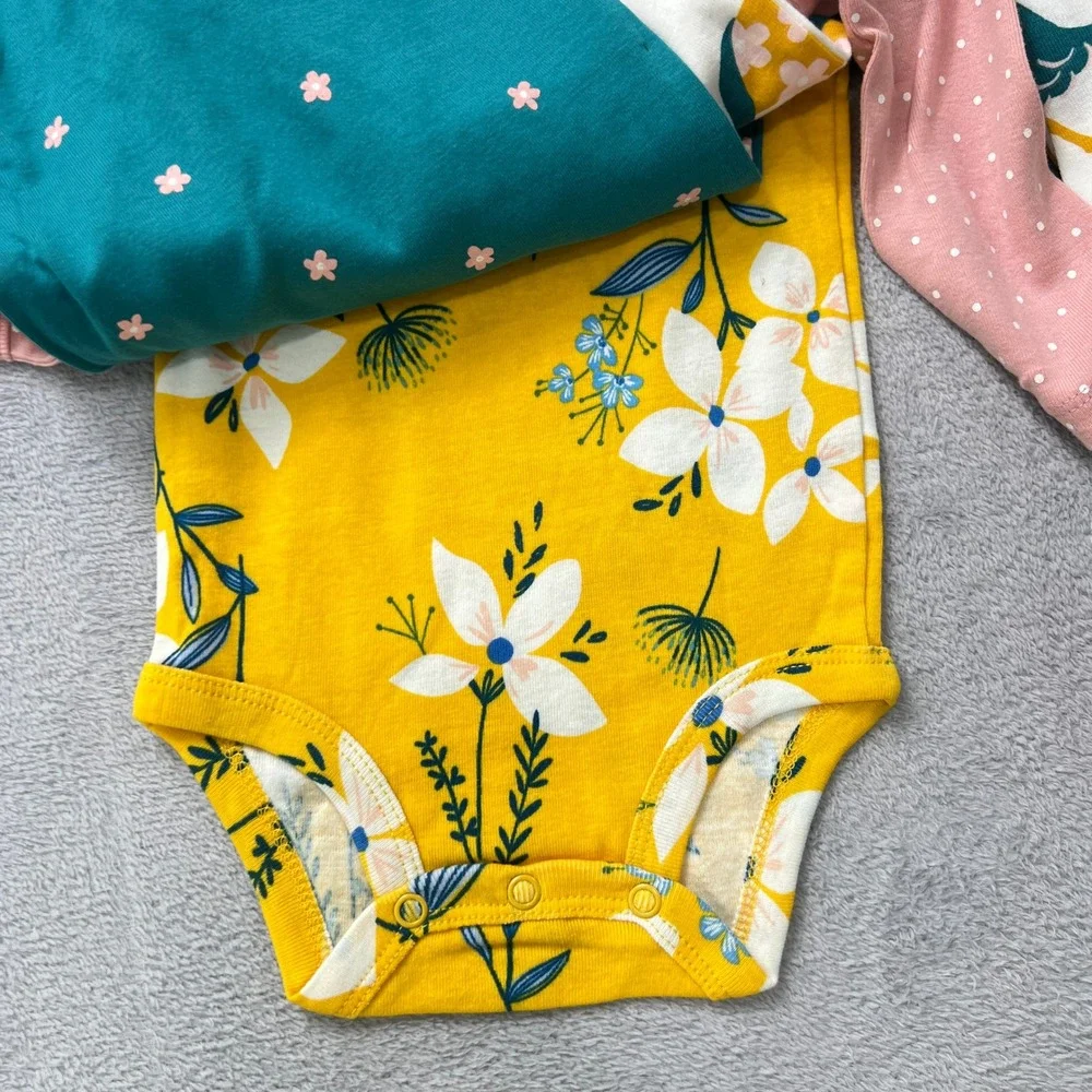 Carter's Baby Girl Bundle 4 Pc 9M+12M Sleeper Floral Bodysuits (Lot‎ 5pc ) NWT
